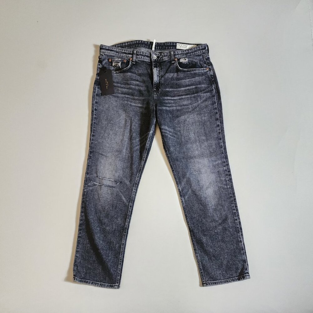 Rag & Bone New York ABBOTS DRE Low-rise Slim Boyfriend Jeans Women's 34 (12-14)